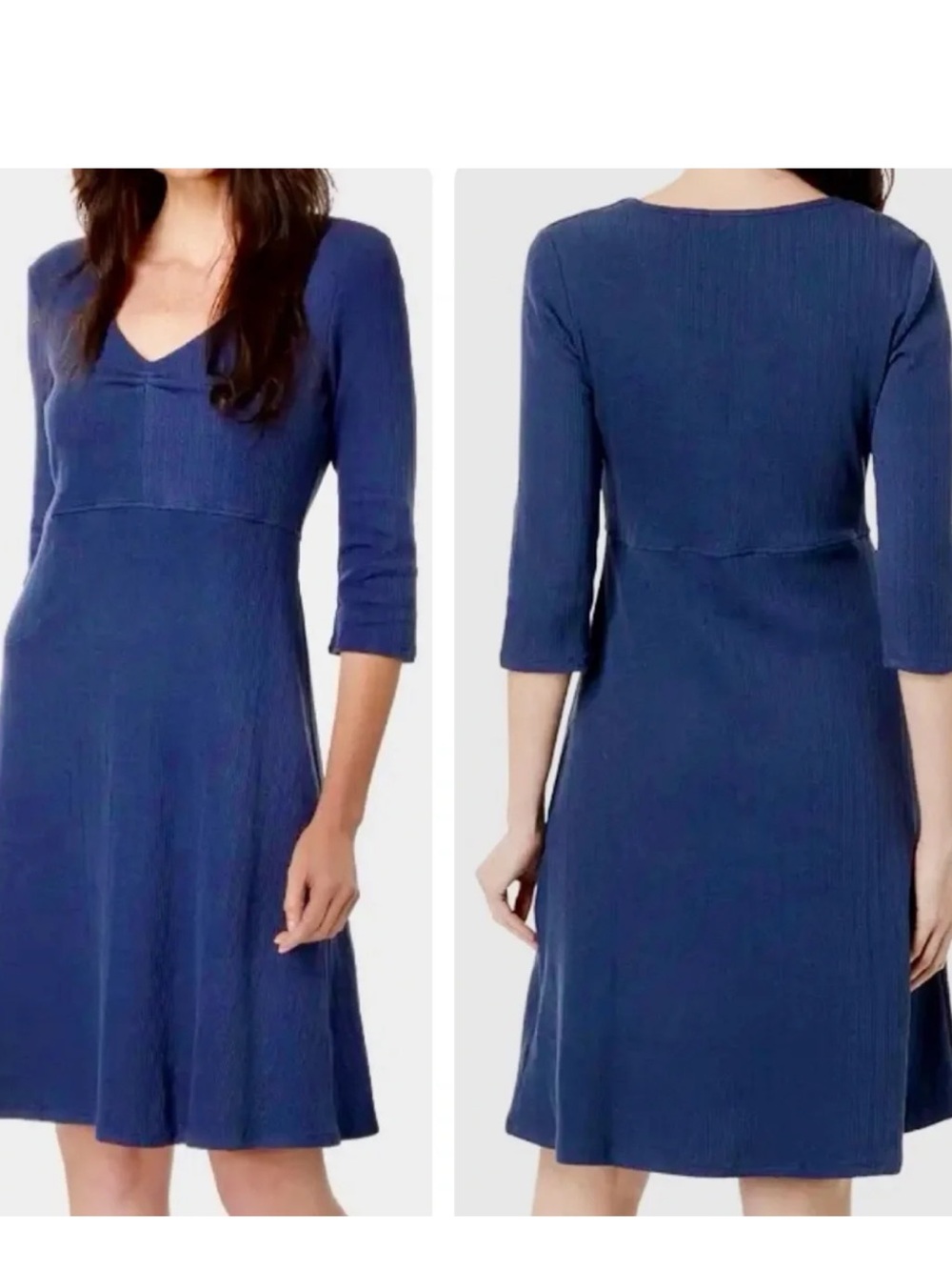 Toad & Co Organic Cotton Women’s Blue Scoop Neck Casual Dress Small